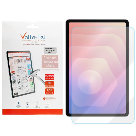 VOLTE-TEL TEMPERED GLASS SAMSUNG TAB S11 FE PLUS 13.1in 9H 0.30mm 2.5D FULL GLUE