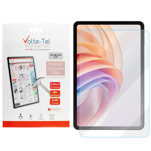 VOLTE-TEL TEMPERED GLASS TCL TAB 11 FE 11.0in 9H 0.33mm 2.5D FULL GLUE