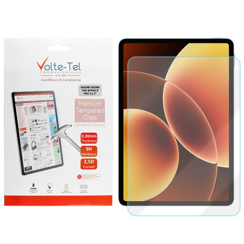 VOLTE-TEL TEMPERED GLASS XIAOMI PAD 8/PAD 8 PRO 11.2in 9H 0.30mm 2.5D FULL GLUE FULL COVER