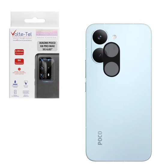 VOLTE-TEL CAMERA GLASS XIAOMI POCO X8 PRO MAX 5G 6.83in 9H 0.25mm 3D CURVED BLACK
