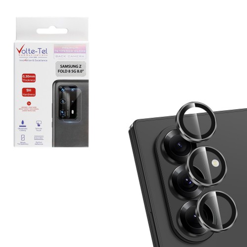 VOLTE-TEL CAMERA GLASS COVER SAMSUNG Z FOLD 8 ULTRA 5G 8.0in 9H 0.33MM PREMIUM EASY APPLICATION BLACK