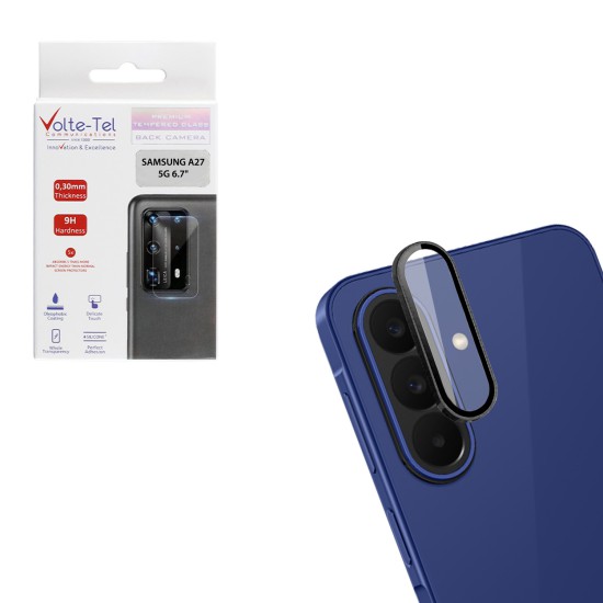 VOLTE-TEL CAMERA GLASS COVER SAMSUNG A27 5G A276 6.7in 9H 0.33MM EASY APPLICATION BLACK