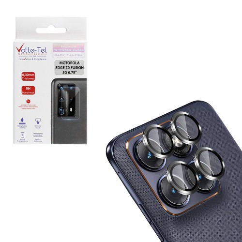 VOLTE-TEL CAMERA GLASS COVER MOTOROLA EDGE 70 FUSION 5G 6.78in 9H 0.33MM EASY APPLICATION BLACK