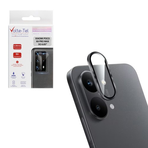 VOLTE-TEL CAMERA GLASS COVER XIAOMI POCO X8 PRO MAX 5G 6.83in 9H 0.33MM EASY APPLICATION SIERRA BLACK