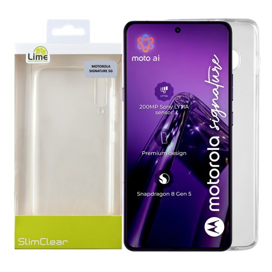 LIME SLIMCLEAR TPU ΘΗΚΗ MOTOROLA SIGNATURE 5G 6.8in FULL CAMERA PROTECTION ΔΙΑΦΑΝΗ