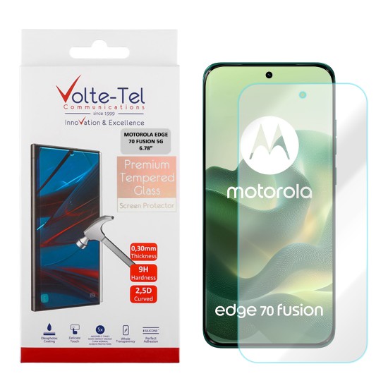 VOLTE-TEL TEMPERED GLASS MOTOROLA EDGE 70 FUSION 5G 6.78in 9H 0.30mm 2.5D FULL GLUE