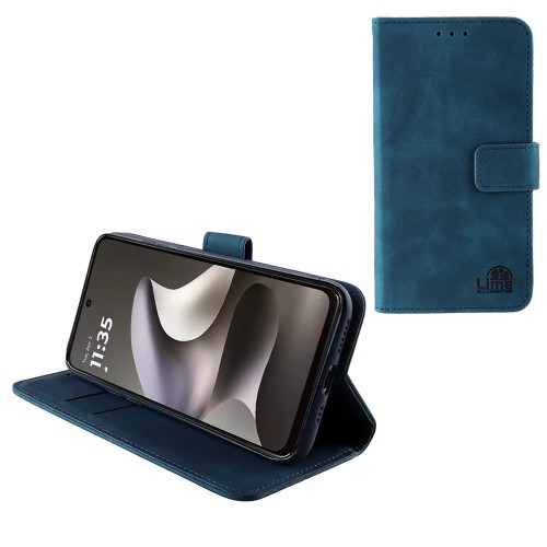 LIME ESSENTIAL ΘΗΚΗ MOTOROLA MOTO G37/G47 5G 6.67in MAGNET BOOK STAND CLIP DARK BLUE