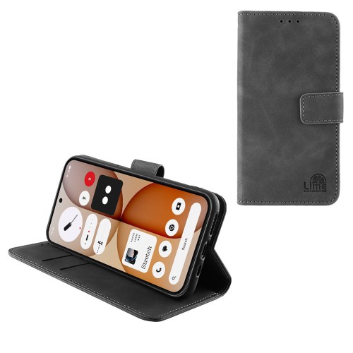 LIME ESSENTIAL ΘΗΚΗ NOTHING PHONE 4a 6.78in MAGNET BOOK STAND CLIP GREY