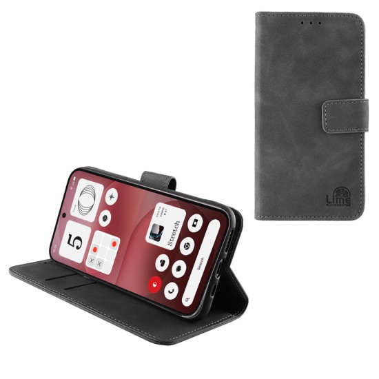 LIME ESSENTIAL ΘΗΚΗ NOTHING PHONE 4a PRO 6.83in MAGNET BOOK STAND CLIP GREY