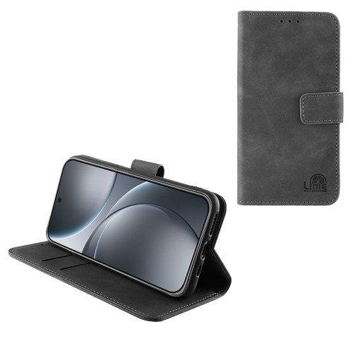LIME ESSENTIAL ΘΗΚΗ OPPO FIND X9 PRO 5G 6.78in MAGNET BOOK STAND CLIP GREY