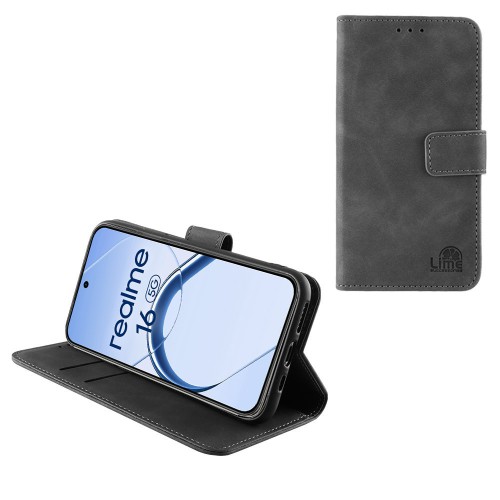 LIME ESSENTIAL ΘΗΚΗ REALME 16 5G 6.57in  MAGNET BOOK STAND CLIP GREY