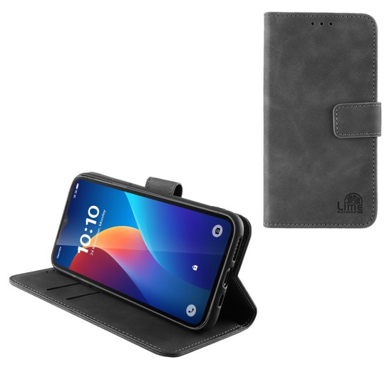 LIME ESSENTIAL ΘΗΚΗ TCL K70 SE 6.56in MAGNET BOOK STAND CLIP GREY
