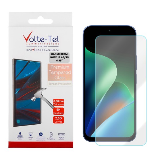 VOLTE-TEL TEMPERED GLASS XIAOMI REDMI NOTE 17 4G/5G 6.99in 9H 0.30mm 2.5D FULL GLUE
