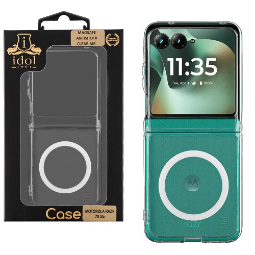 IDOL 1991 SUPER MAGSAFE ΘΗΚΗ MOTOROLA RAZR 70 5G XT2657-1 6.9in ANTISHOCK CLEAR AIR BACK COVER TPU COVER CAMERA GUARD ΔΙΑΦΑΝΗ