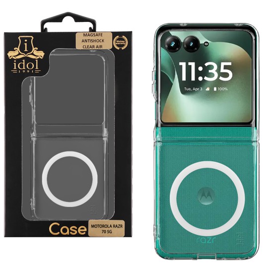 IDOL 1991 SUPER MAGSAFE ΘΗΚΗ MOTOROLA RAZR 70 5G XT2657-1 6.9in ANTISHOCK CLEAR AIR BACK COVER TPU COVER CAMERA GUARD ΔΙΑΦΑΝΗ