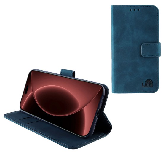 LIME ESSENTIAL ΘΗΚΗ IPHONE 18 PRO MAX 6.9in MAGNET BOOK STAND CLIP DARK BLUE