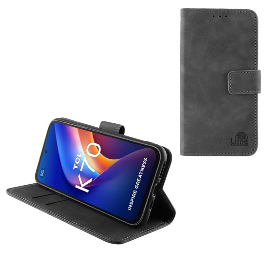 LIME ESSENTIAL ΘΗΚΗ TCL K70 5G 6.75in MAGNET BOOK STAND CLIP GREY