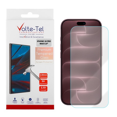 VOLTE-TEL TEMPERED GLASS IPHONE 18 PRO MAX 6.9in 9H 0.30mm 2.5D FULL GLUE