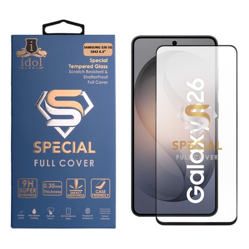 IDOL 1991 SPECIAL TEMPERED GLASS SAMSUNG S26 5G S942 6.3in 9H 0.20mm FULL COVER FULL GLUE BLACK