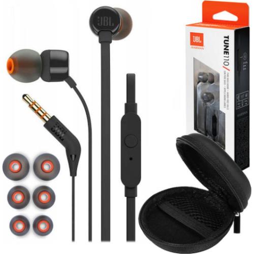 JBL Tune 110 In-Ear Headphones Black- EU