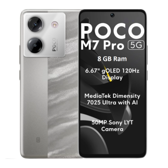 Xiaomi Poco M7 Pro 8GB Ram 256GB Silver 5G Dual Sim- EU