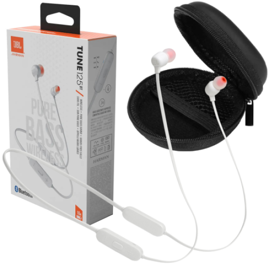 JBL Tune 125 BT Bluetooth Wireless In-Ear Headphones White- EU
