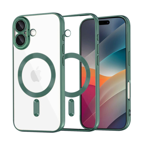 Clear Case with Green MagSafe for iPhone 17