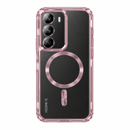 K. Clear Case with Pink MagSafe for Xiaomi Redmi 15 4G/5G