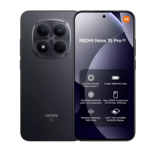 Xiaomi Redmi Note 15 Pro 8GB Ram 256GB NFC Black 5G- EU