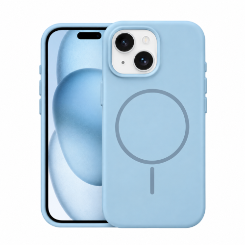 Velvet Light Blue Case with MagSafe for iPhone 15