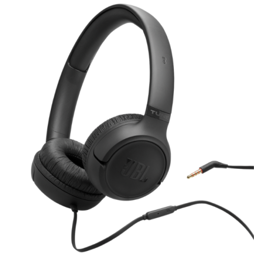 JBL Tune 530 On-Ear Wired Headphones Black- EU