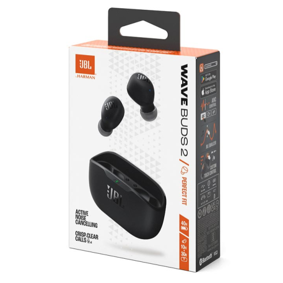 JBL Wave Buds 2 In-Ear Headphones ANC Black- EU