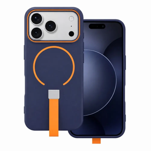 Blue Case with Orange Loop and MagSafe for iPhone 17 Pro