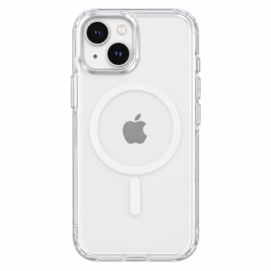 ObaStyle Clear White Silver Case with MagSafe for iPHONE 15
