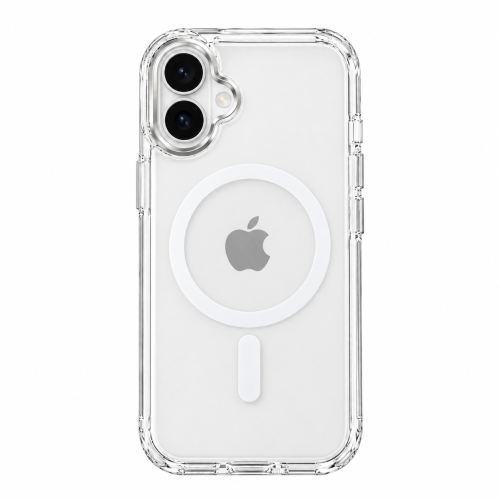 ObaStyle Clear White Silver Case with MagSafe for iPHONE 16