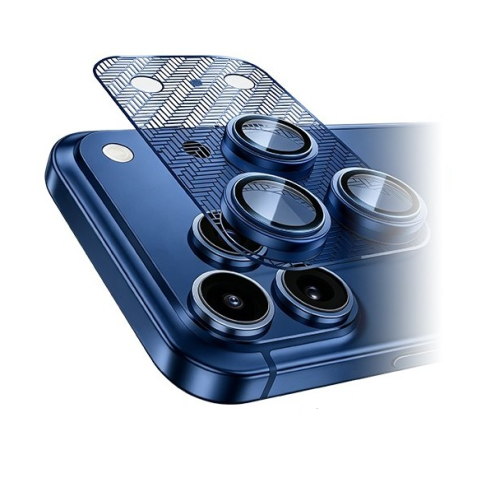 MLK+ Blue Camera Protector Tempered Glass with Frame for iPhone 17 Pro Max
