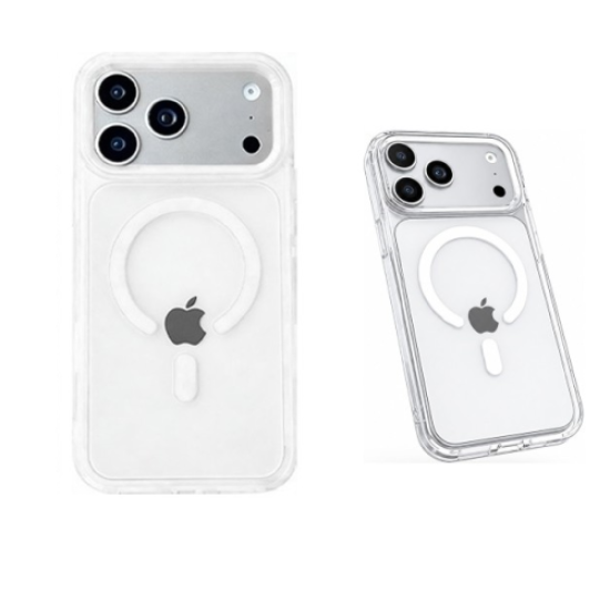 ObaStyle Clear White Silver Case with MagSafe for iPHONE 15