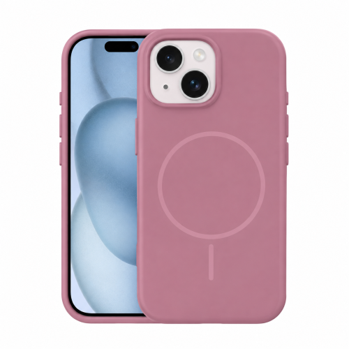 Velvet Dusty Pink Case with MagSafe for iPhone 15