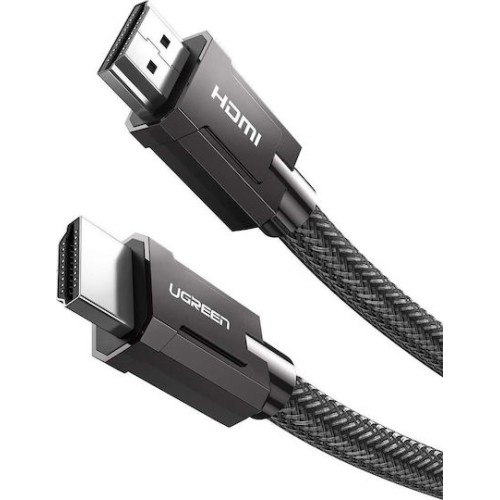 Ugreen HDMI 2.1 Ultra High Speed 48Gbps 4K 120Hz HDR VRR Braided Cable HDMI male - HDMI male 2m Μαύρο