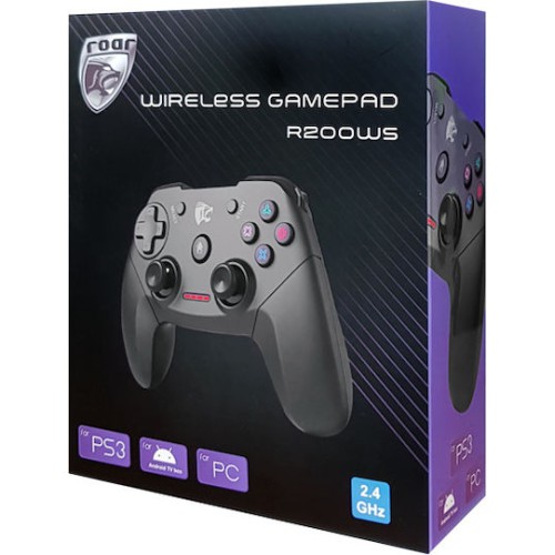Roar Ασύρματο Gamepad για PC / PS3 Μαύρο