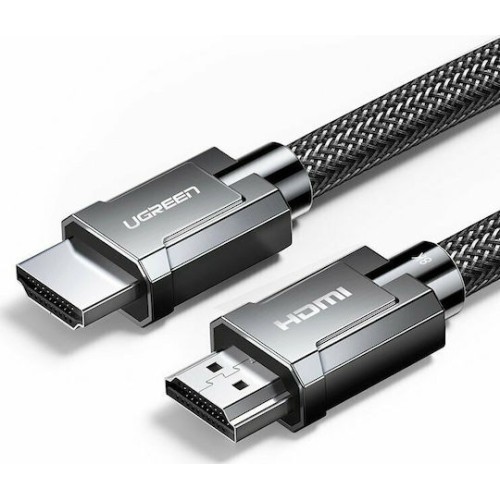 Ugreen HDMI 2.1 Ultra High Speed 48Gbps 4K 120Hz HDR VRR Braided Cable HDMI male - HDMI male 2m Μαύρο