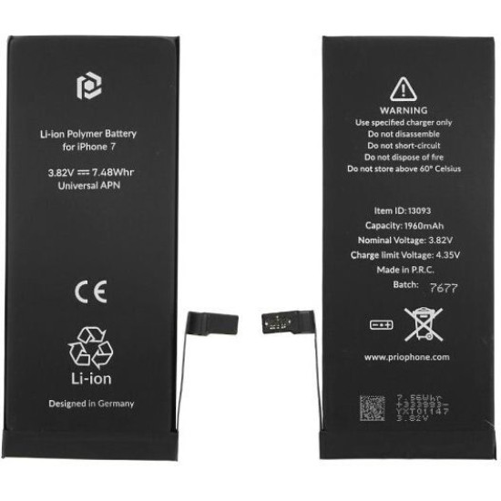 Prio Συμβατή Μπαταρία Αντικατάστασης 1960mAh για Iphone 7