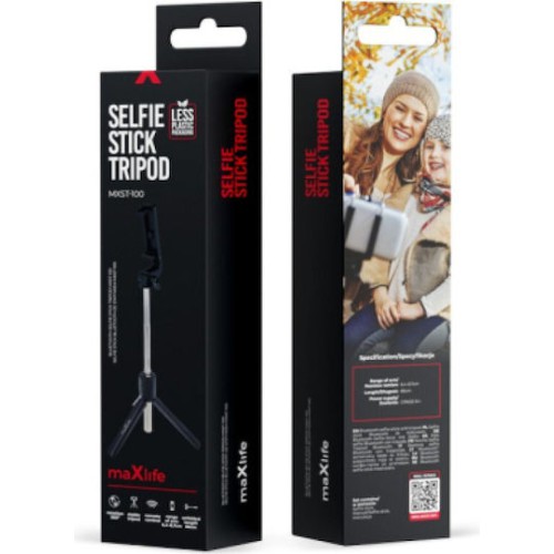 Maxlife Selfie Stick Τρίποδο Κινητού Bluetooth Μαύρο