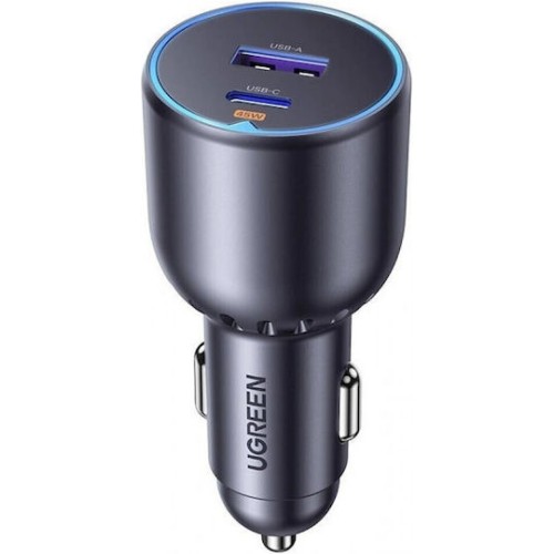 Ugreen Φορτιστής Αυτοκινήτου 63W με Θύρες: 1xUSB 1xType-C Μαύρο Χρώμα