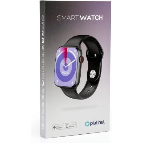 Platinet Smartwatch με Παλμογράφο (Μαύρο)