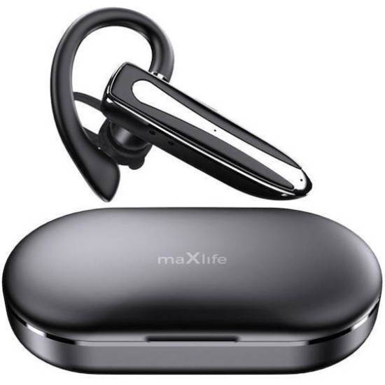 Maxlife Bluetooth Handsfree Ακουστικό με Θήκη Φόρτισης Μαύρο