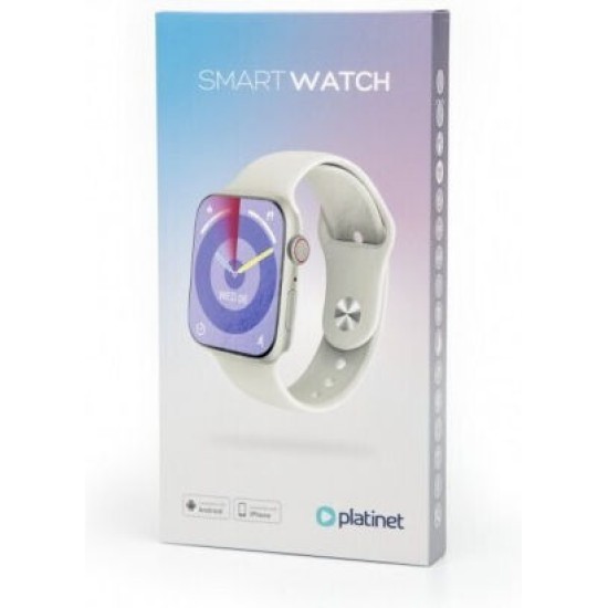Platinet Aluminium 44mm Smartwatch με Παλμογράφο (Λευκό)