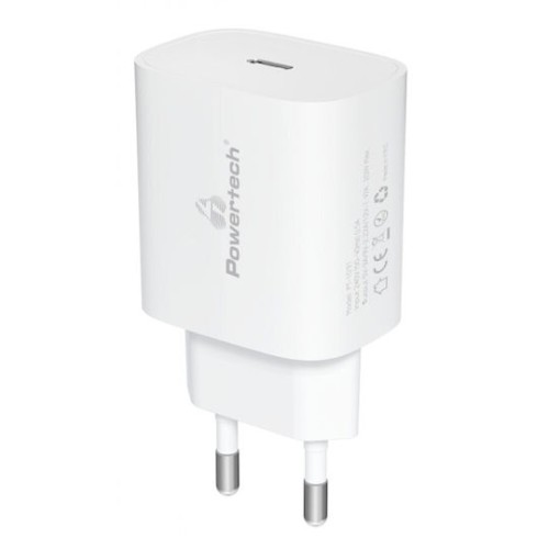 Powertech Φορτιστής Χωρίς Καλώδιο με Θύρα USB-C 20W Power Delivery Λευκός
